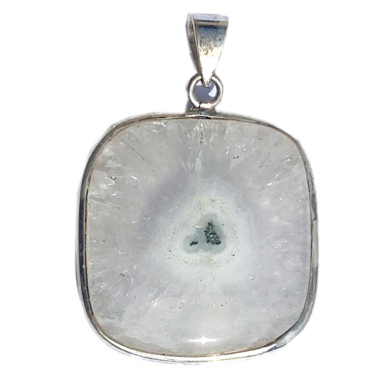 Pendentif quartz mousse Brésil AA argent 925