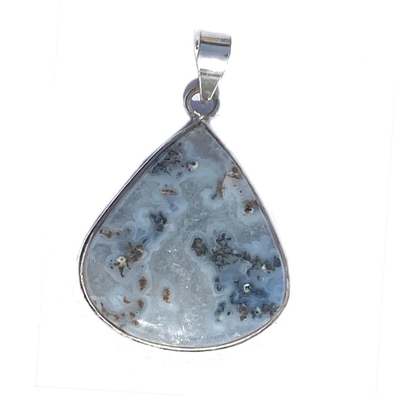 Pendentif quartz mousse Brésil AA argent 925