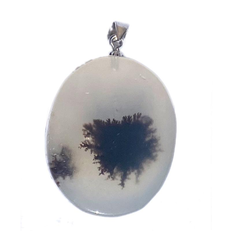 Pendentif quartz mousse Brésil AA argent 925