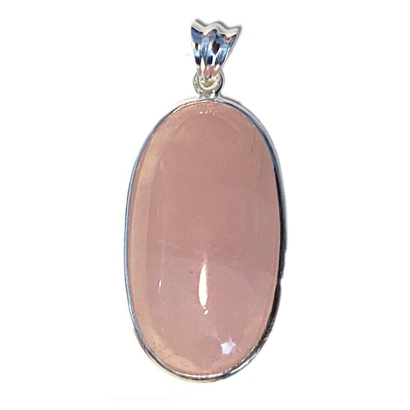 Pendentif quartz rose Brésil AA argent 925