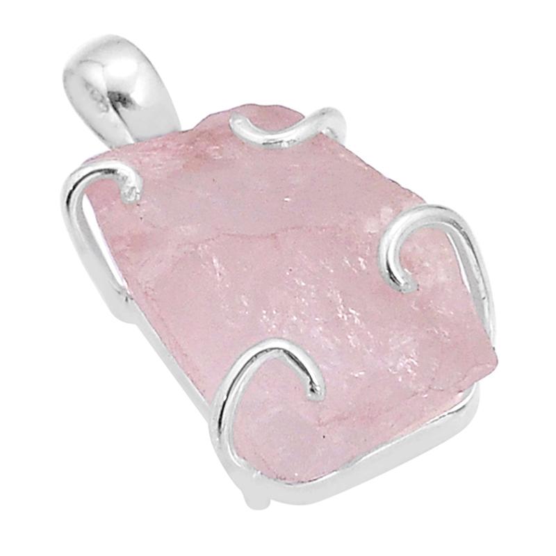 Pendentif quartz rose Brésil argent 925