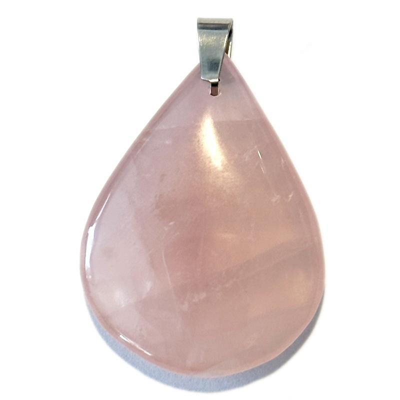 Pendentif quartz rose Madagascar AA goutte 35-45mm