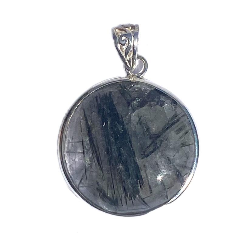 Pendentif quartz tourmaline Brésil AA argent 925