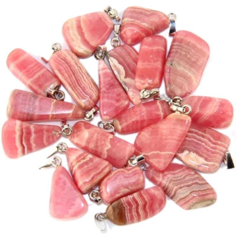 Pendentif rhodochrosite Argentine A pierre roulée boucle argent 925