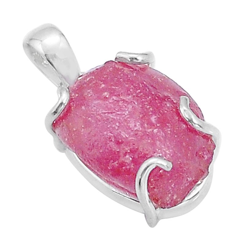 Pendentif rubis Inde AA argent 925