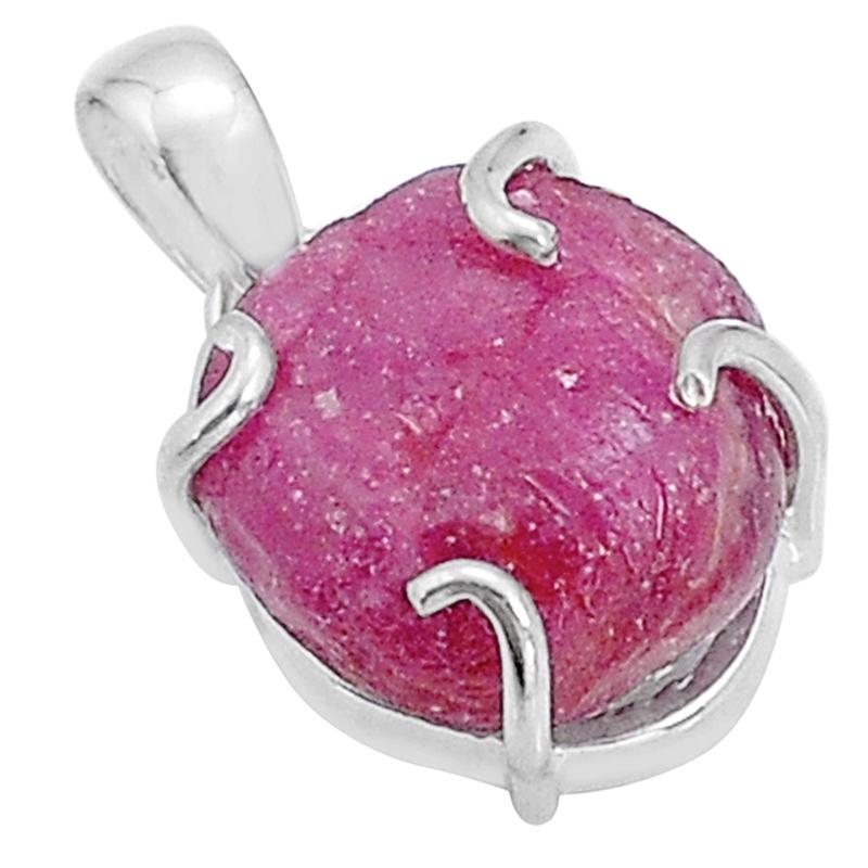 Pendentif rubis Inde AA argent 925