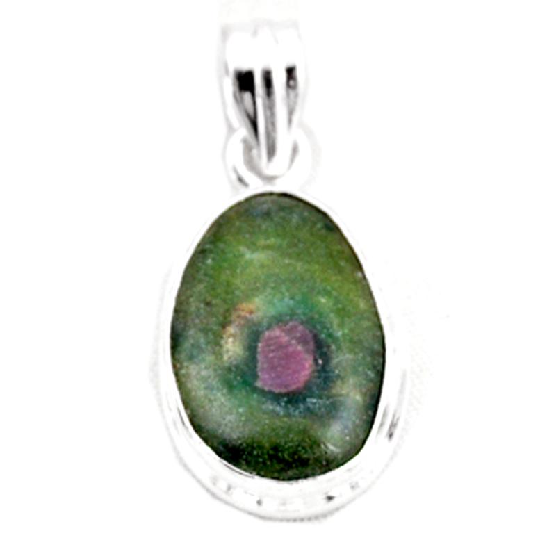 Pendentif rubis sur Zoisite Tanzanie AA argent 925