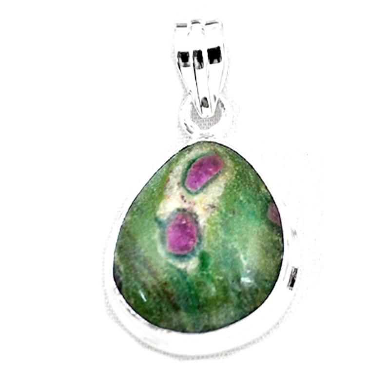 Pendentif rubis sur Zoisite Tanzanie AA argent 925