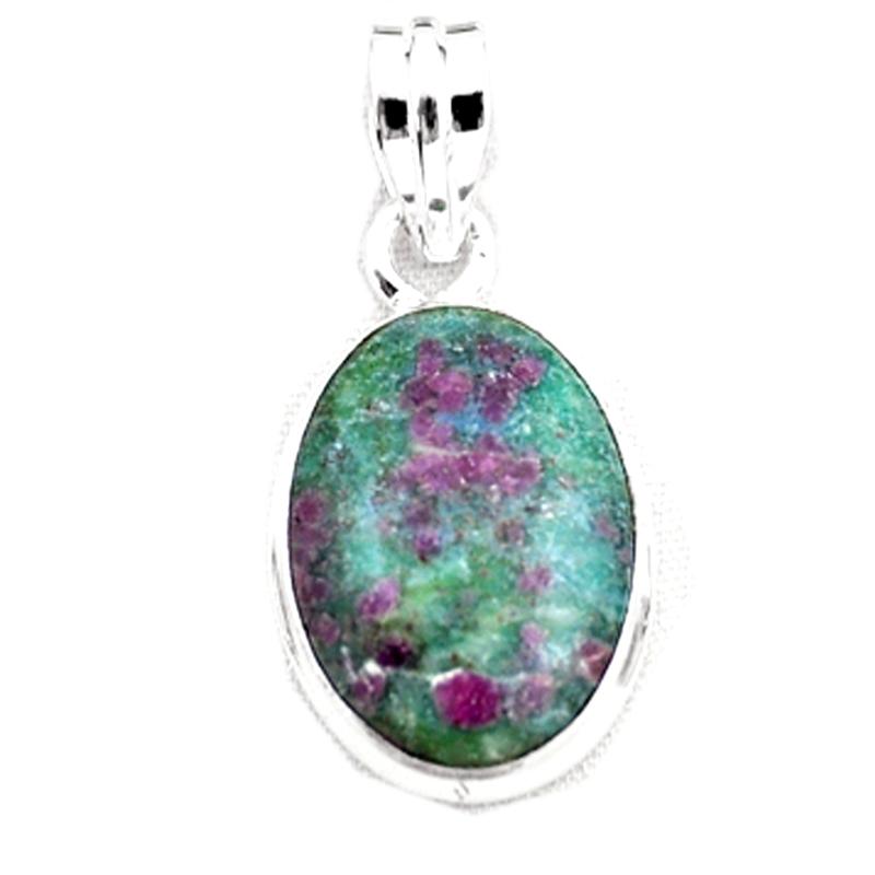 Pendentif rubis sur Zoisite Tanzanie AA argent 925