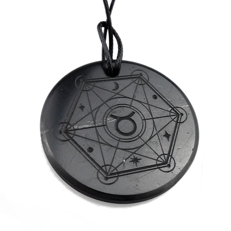 Pendentif shungite signe du zodiaque &quot;Taureau&quot;