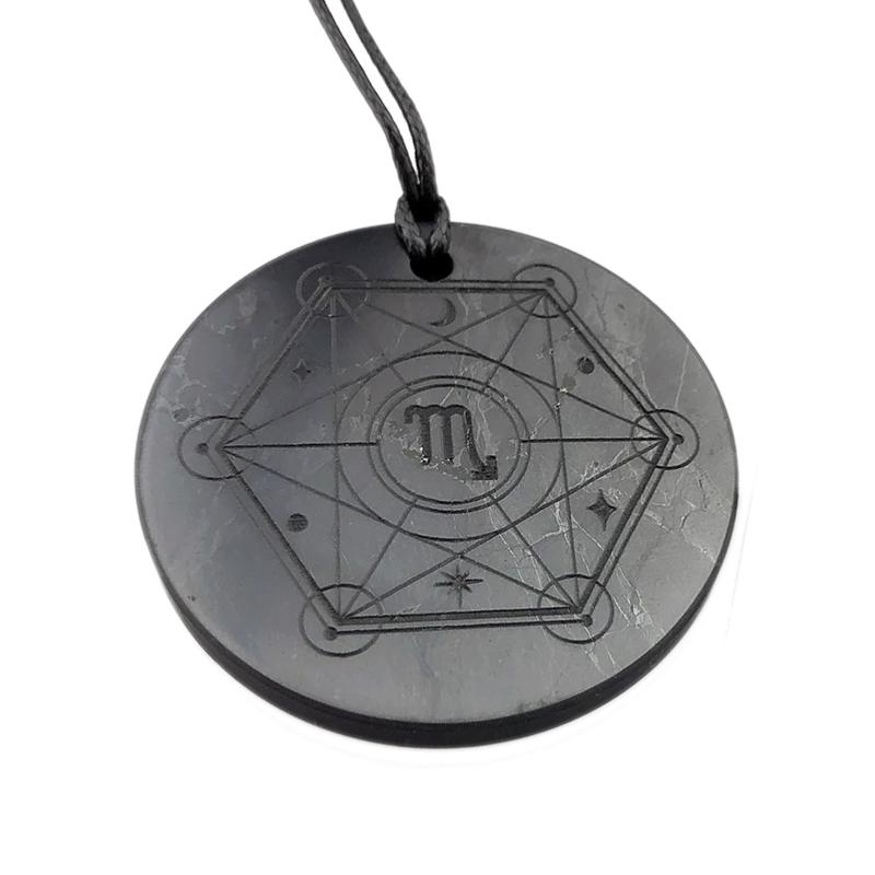 Pendentif shungite signe du zodiaque &quot;Vierge&quot;