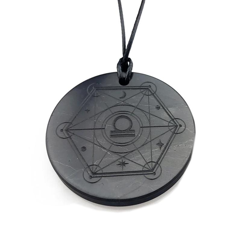 Pendentif shungite signe du zodiaque &quot;Balance&quot;