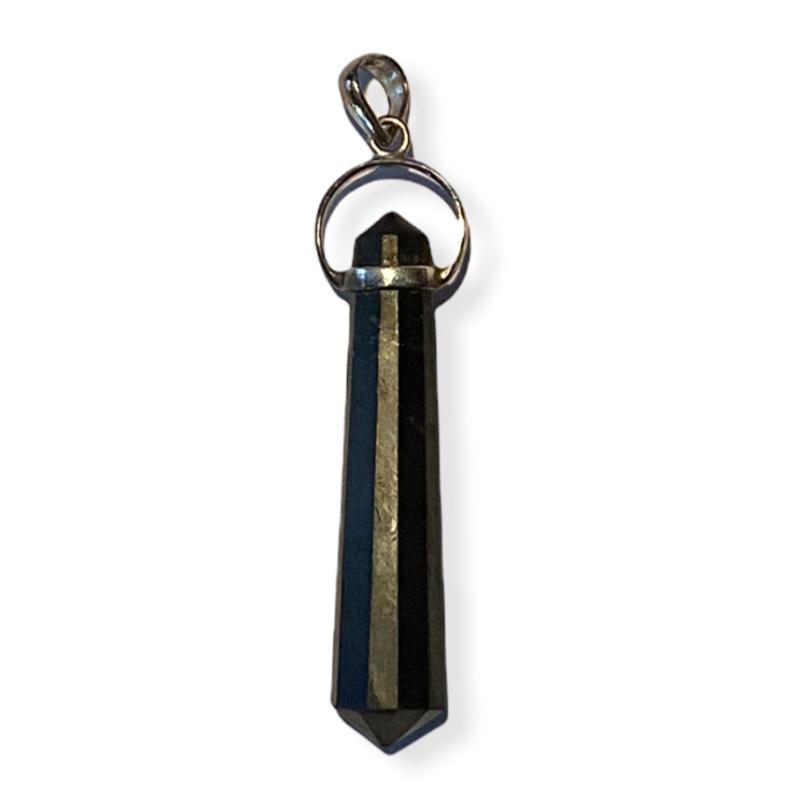 Pendentif pointe biterminée shungite argent 925