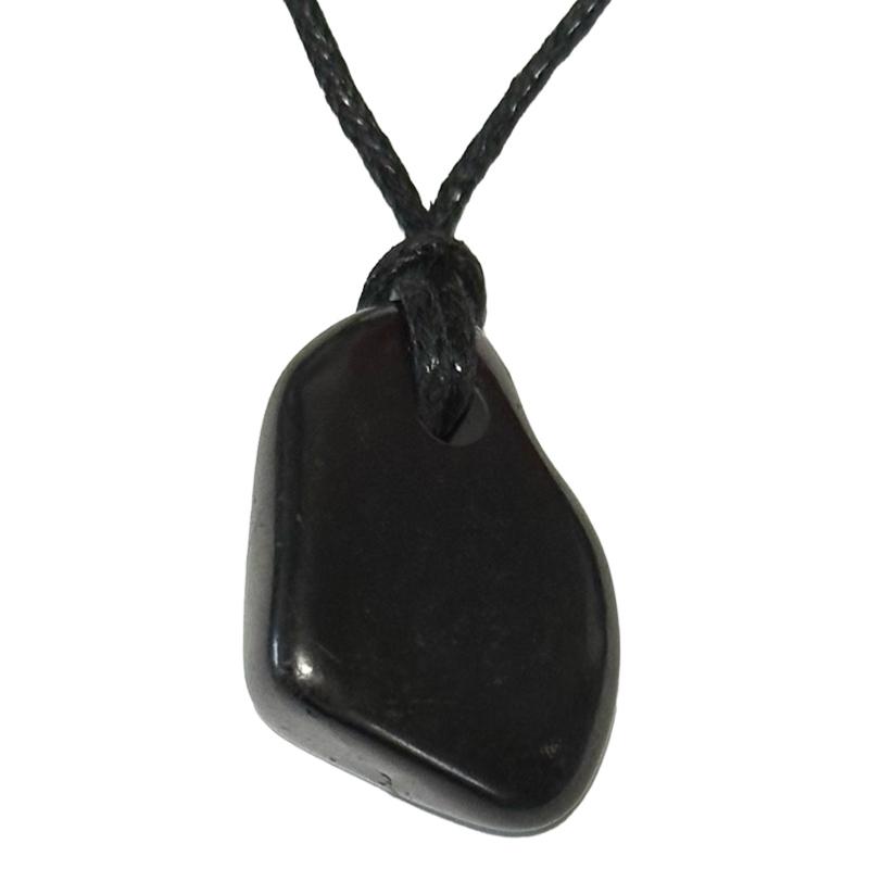 Pendentif shungite Russie A (pierre percée) + cordon