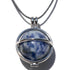 Pendentif boule sodalite dans cage acier inoxydable + cordon