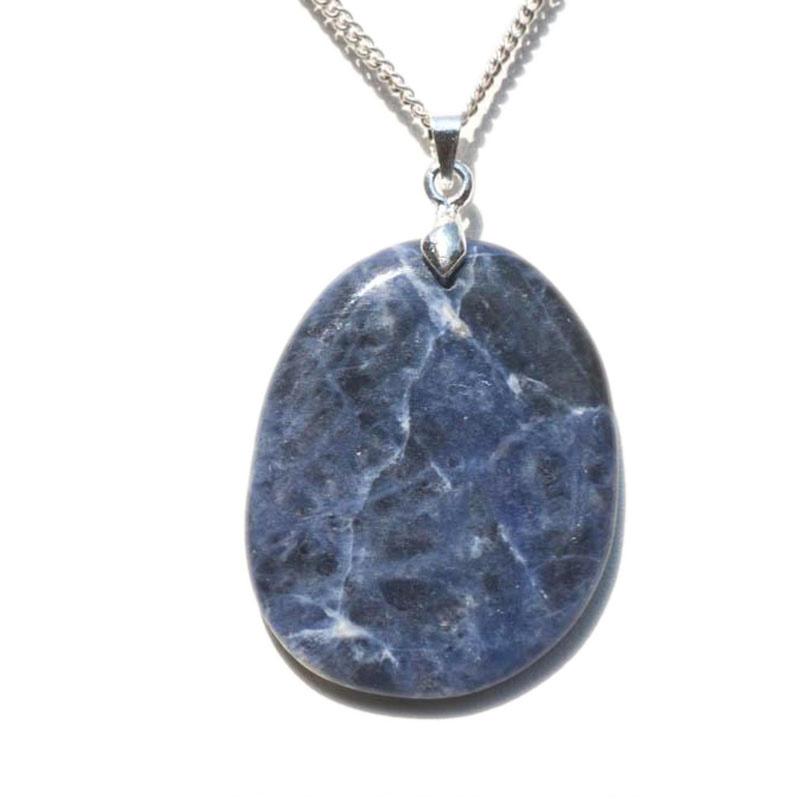 Pendentif sodalite (pierre plate)