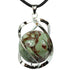 Pendentif spirale avec boule de 20mm de rhyolite verte