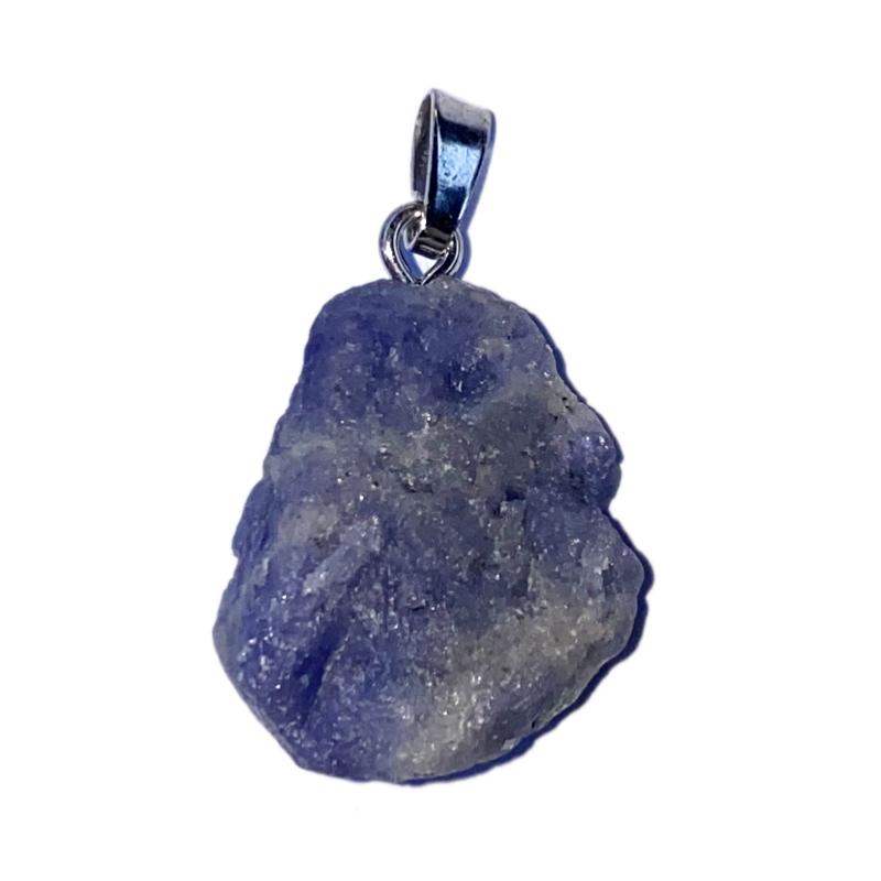 Pendentif tanzanite brute boucle argent 925