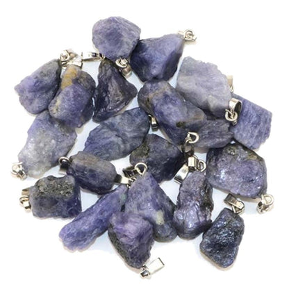 Pendentif tanzanite brute boucle argent 925