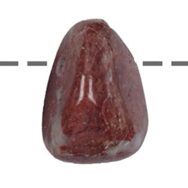 Pendentif thulite Norvège A (pierre trouée) + cordon 