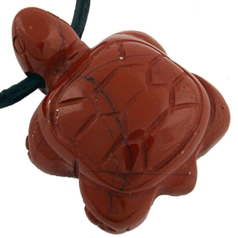 Pendentif tortue 25mm jaspe rouge Afrique du Sud A