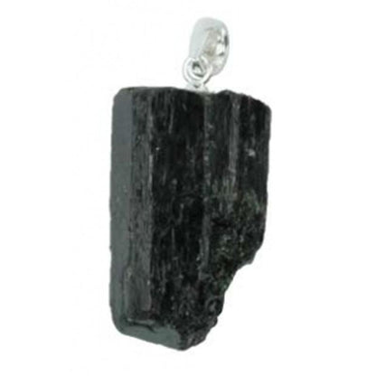 Pendentif tourmaline noire brute Brésil A  boucle argent 925