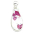 Pendentif tourmaline rose sur quartz Brésil AA argent 925