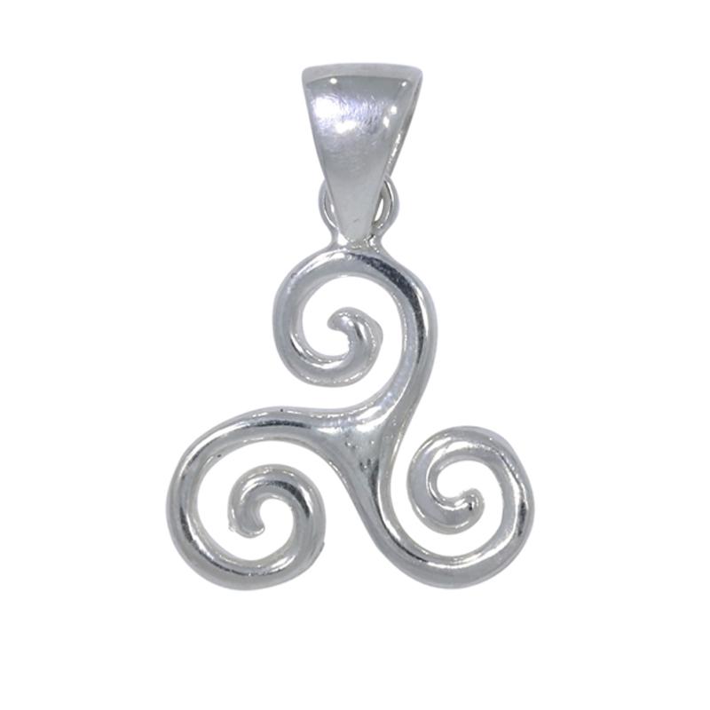 Pendentif symbole de Triskelion argent 925