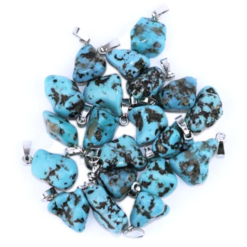 Pendentif turquoise Arizona A pierre roulée boucle argent 925