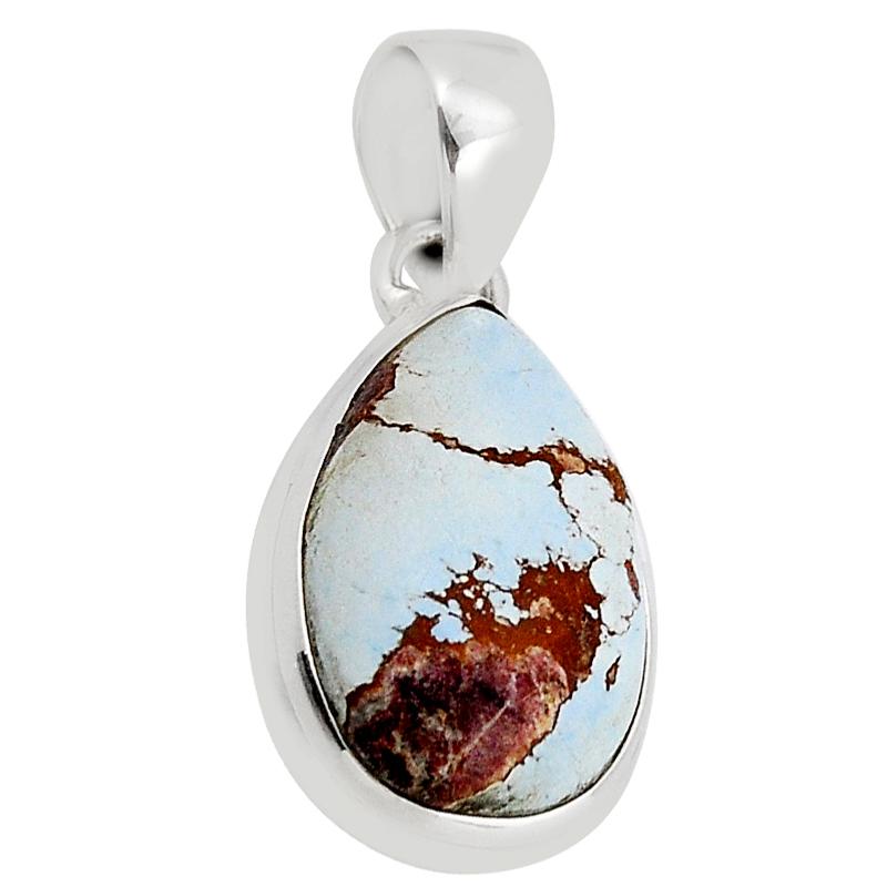 Pendentif turquoise Golden Hills Kazakhstan AA argent 925