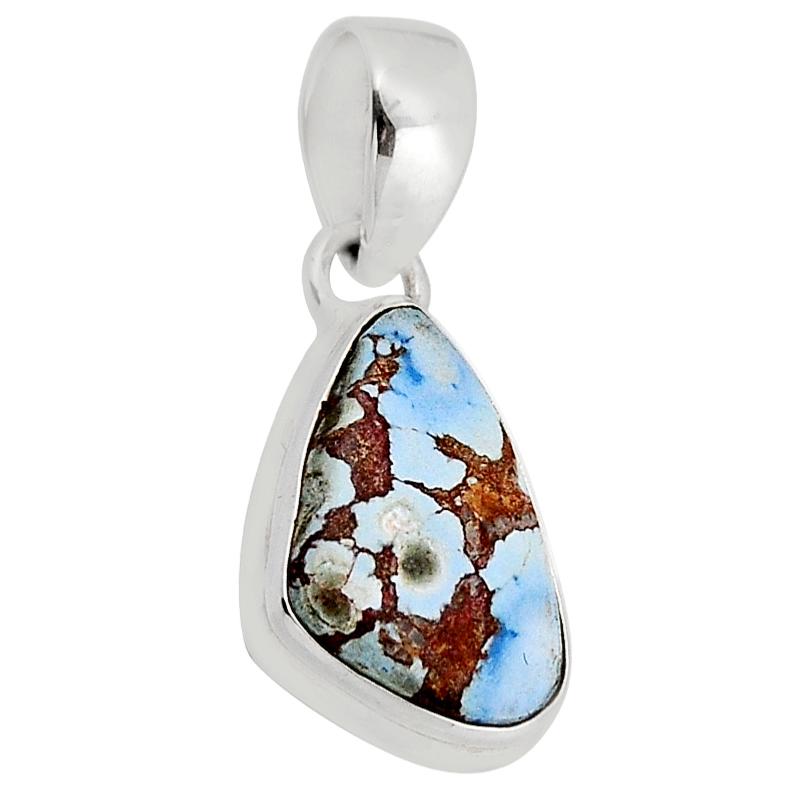 Pendentif turquoise Golden Hills Kazakhstan AA argent 925