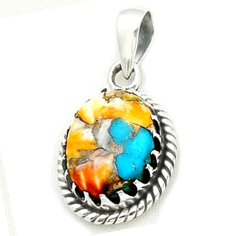 Pendentif turquoise Spiny Oyster Arizona (Kingman) AAA argent 925