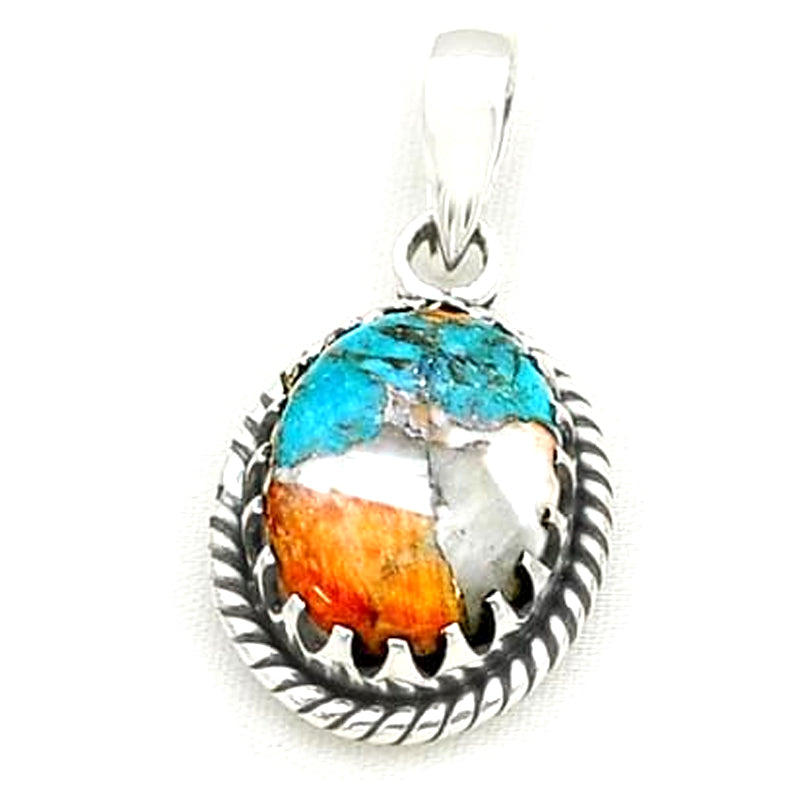 Pendentif turquoise Spiny Oyster Arizona (Kingman) AAA argent 925