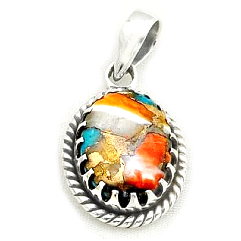 Pendentif turquoise Spiny Oyster Arizona (Kingman) AAA argent 925