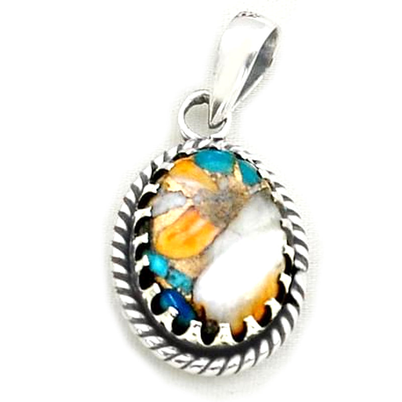 Pendentif turquoise Spiny Oyster Arizona (Kingman) AAA argent 925