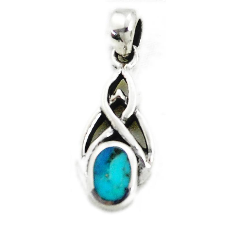 Pendentif turquoise Tibet AA argent 925