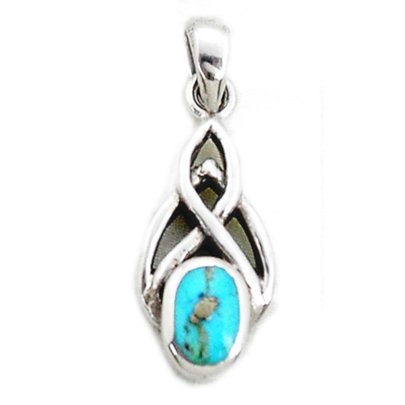 Pendentif turquoise Tibet AA argent 925