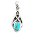 Pendentif turquoise Tibet AA argent 925