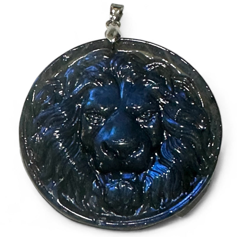 AAA Madagascar blue labradorite pendant (lion head)