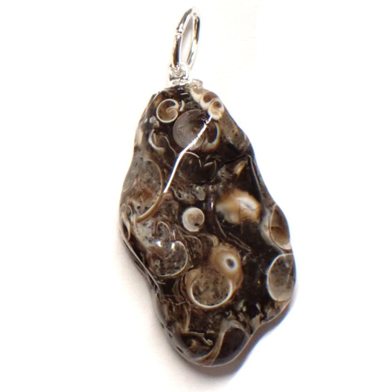 Agate turitella A pendant (rolled stone)