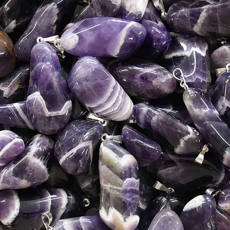 Malawi Banded Amethyst Pendant A (Tumbled Stone)