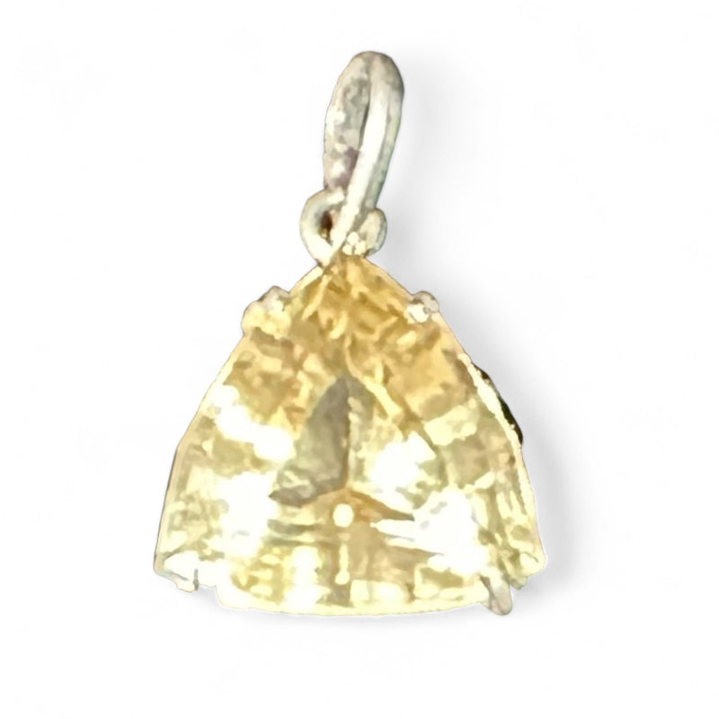 Pendentif citrine naturelle facettée Madagascar AA argent 925