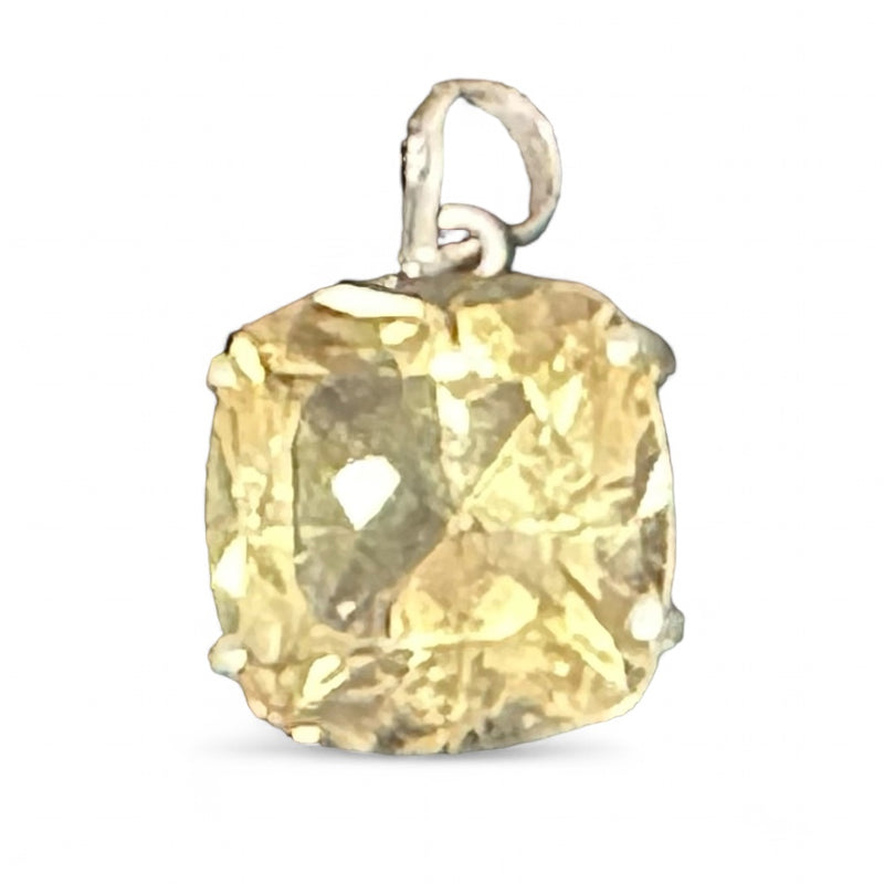 Pendentif citrine naturelle facettée Madagascar AA argent 925