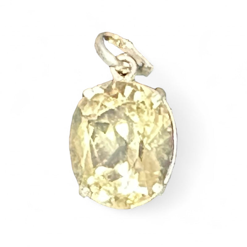 Pendentif citrine naturelle facettée Madagascar AA argent 925