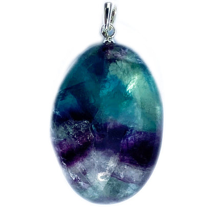 Multicolored fluorite pendant China With 925 silver buckle