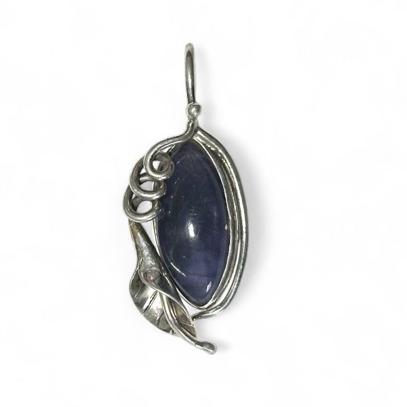 Pendentif iolite (cordierite) Inde AA argent 925