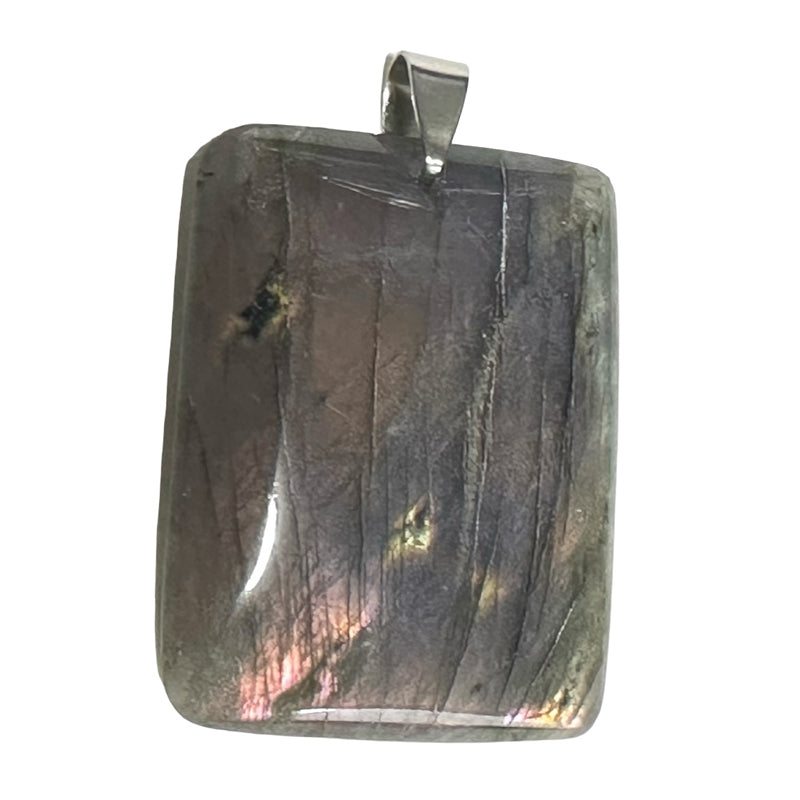 Purple labradorite pendant Madagascar AA+ rectangle 35-45mm