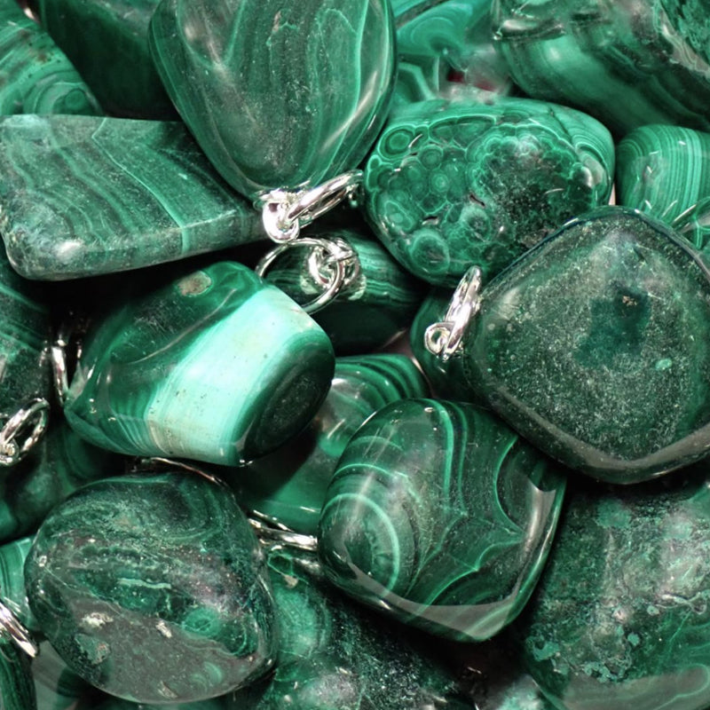 Congo AA malachite pendant (rolled stone)