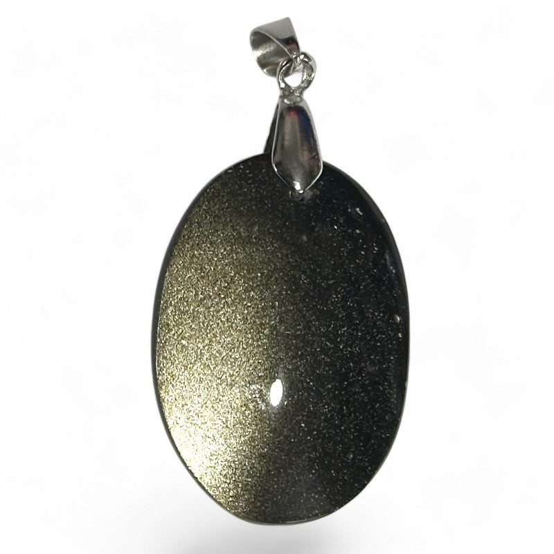 Golden obsidian pendant Mexico AA stainless steel