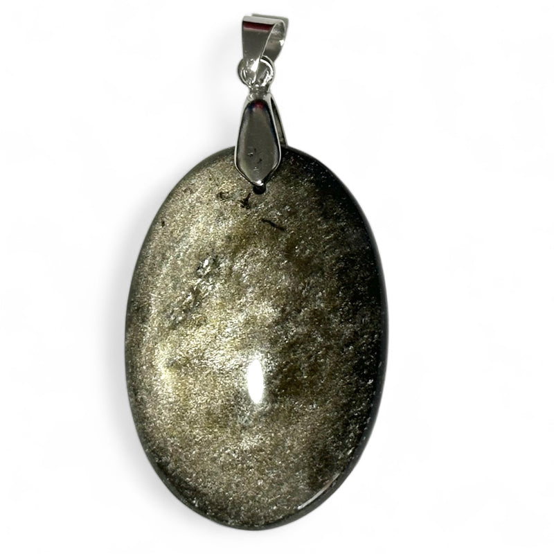 Golden obsidian pendant Mexico AA stainless steel